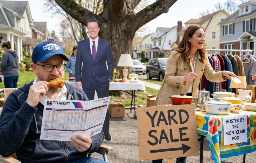 The Montclair Pod's Yard/Garage Sale, NJ Transit, Colbert Extravaganza