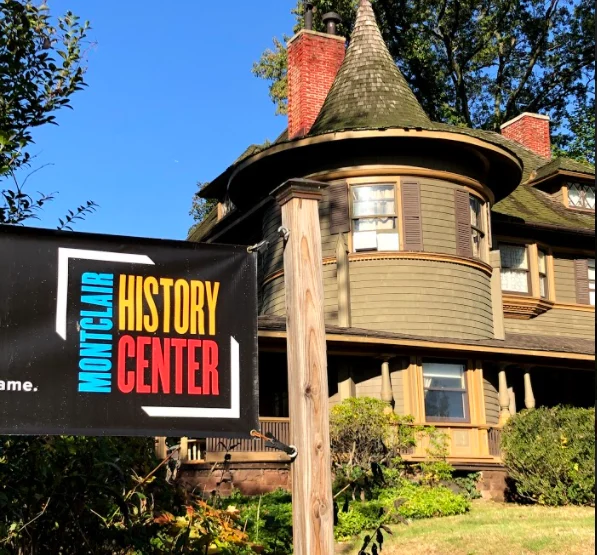 Montclair History Center sign outside the historic Clark House on Orange Road in Montclair, New Jersey