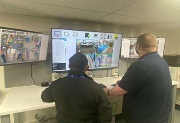 Montclair Public Schools technology staff monitor district security systems and network infrastructure as part of technology upgrades across the school district.