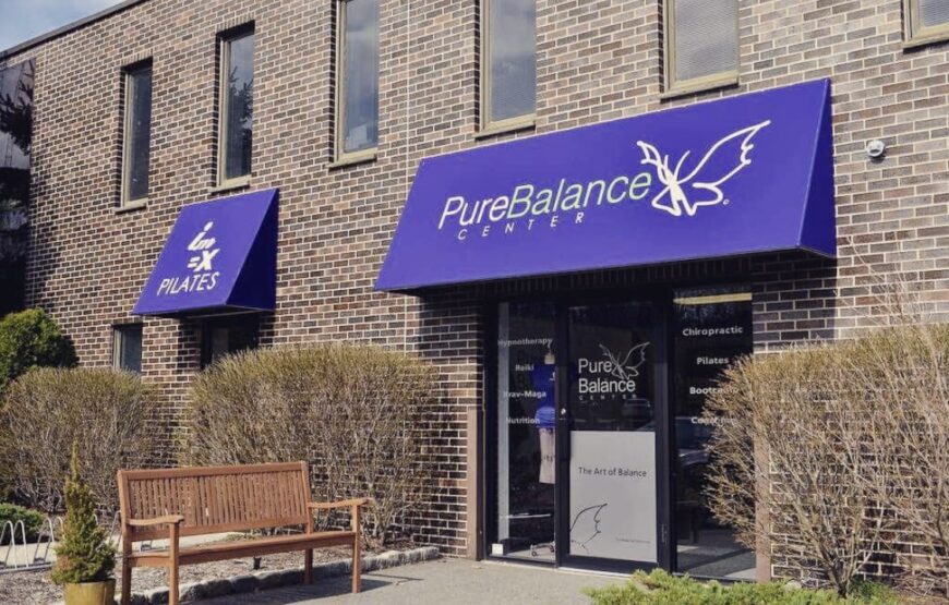 Exterior of Pure Balance Center, a chiropractic and wellness clinic on Broad Street in Clifton, New Jersey.