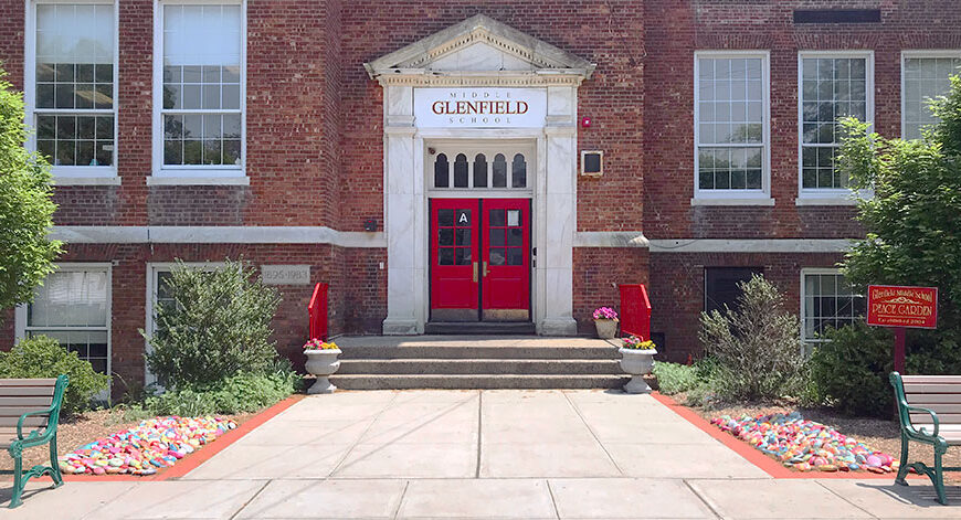 Glenfield Middle School entrance in Montclair, New Jersey