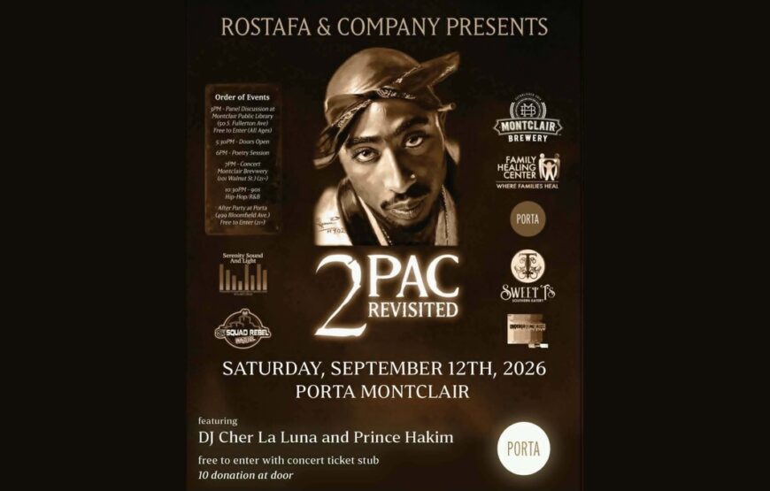 2Pac Revisited flyer, a Tupac Shakur tribute event in Montclair, N.J. on September 12