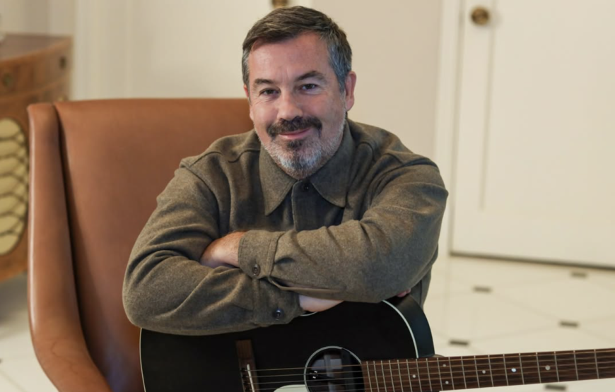 Duncan Sheik, Montclair-born singer and Broadway composer, poses with guitar