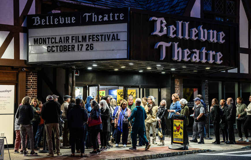 Montclair Film Festival guide: moviegoers line up outside the Bellevue Theatre marquee on Bellevue Avenue in Upper Montclair